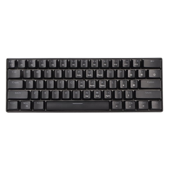 NFTIGB 61 Key Mechanical Keyboard Portable Compact 60% Gaming Keyboard LED Backlit for Windows PC Laptop Black Surface Blue Switch 13.38 inches / 34 cm