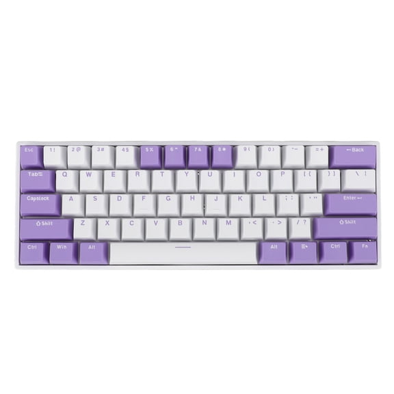 NFTIGB 61 Keys 60% Mechanical Gaming Keyboard, USB Type-C Wired Connection, RGB Backlit Lighting Modes, Red Switch Hot Swappable, Full Anti-Ghosting Ergonomic Compact Keyboard for PC Laptop, White
