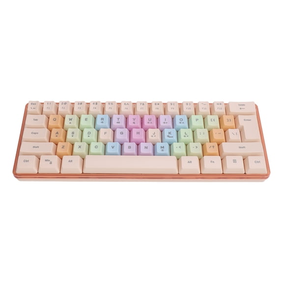 NFTIGB 61 Keys Wired Mechanical Feel Keyboard RGB Seven Color Backlit 5 Levels Brightness USB Computer Gaming Keyboard 12.6 in / 32 cm