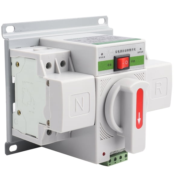 NFTIGB 63A 2P 220V Mini Dual Power Automatic Transfer Switch Circuit Breaker, White, 5.83 inches / 148 mm