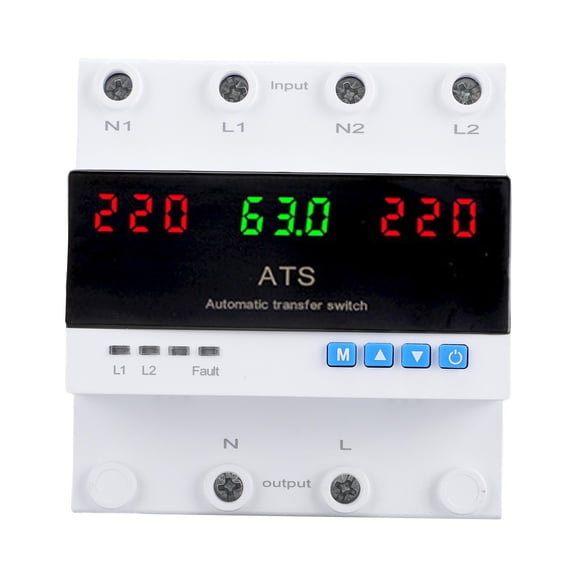 NFTIGB 63A Automatic Manual Transfer Switch L1 Priority DIN Rail Mount LED Display 50 60Hz for Generator Backup Power