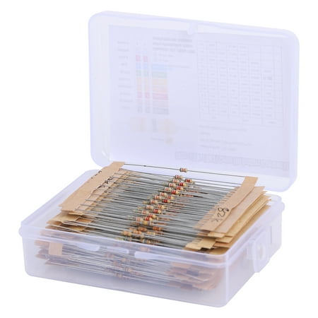 NFTIGB 640Pcs Carbon Film Resistor Assortment Kit, 1/6W 5% Tolerance 1 Ohm to 10M Ohm Electronic Resistors Pack for DIY Projects, 64 Values (9.0 x 7.0 x 3.0 inches / 22.8 x 17.7 x 7.6 cm)