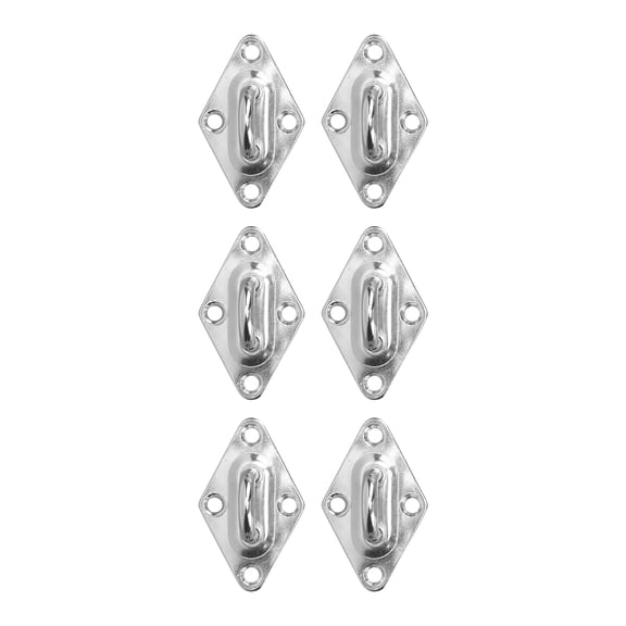 NFTIGB 6PCS Diamond Eye Plate Wall Mount Hook Marine Deck Hardware Stainless Steel for Sunshade Sail 5mm / 0.20in