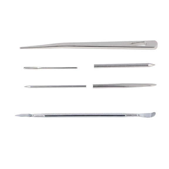 NFTIGB 6PCS Stainless Steel Paracord Stitching Needle Set, Multi-functional Lacing Needles & Smoothing Tool Kit for DIY Leather Weaving, Bracelet Making, and Crafting