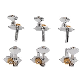 NFTIGB 6Pcs Guitar String Tuning Peg Metal Open Tuner Key Machine Head Set Kit for Acoustic Electric Silver (3.54 inches / 9 cm)