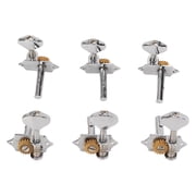 NFTIGB 6Pcs Guitar String Tuning Peg Metal Open Tuner Key Machine Head Set Kit for Acoustic Electric Silver 3.54 inches / 9 cm