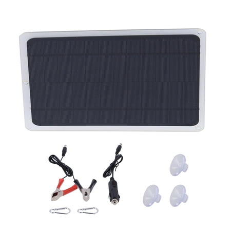 NFTIGB 6W 12V Monocrystalline Solar Panel Portable Waterproof Solar Cell Charger Board Charging Kit with Crocodile Clips for Cars RV Marine Boats Mobile Phones (8.5 x 7.3 inches / 21.5 x 18.5 cm)