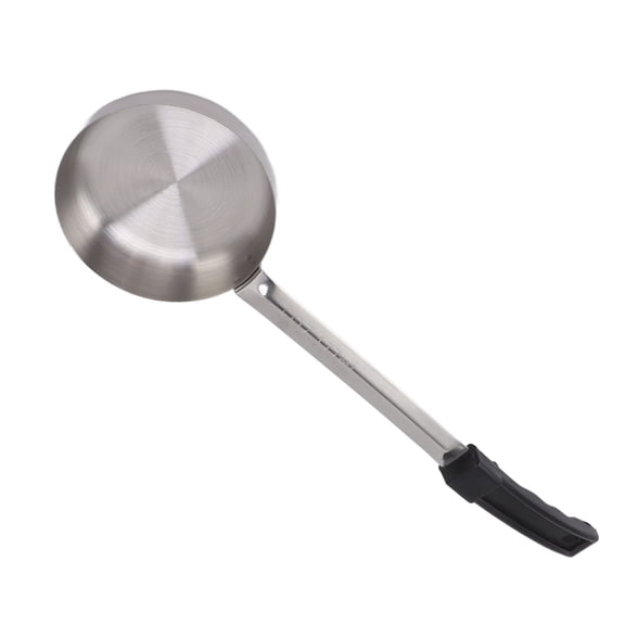 NFTIGB 6oz Stainless Steel Sauce Spoon with Long Handle, Flat Bottom Pizza Spread Measuring Scoop and Multipurpose Kitchen Spoon for Cooking Gravy and Tomato Sauce, Black, 14.96 inches / 38.0 cm
