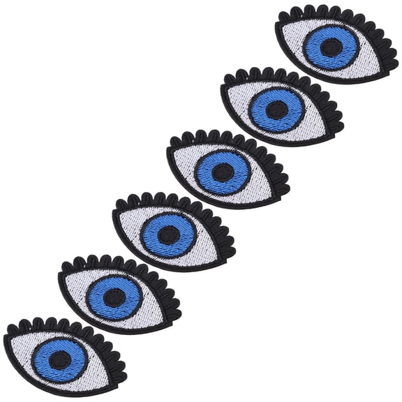 NFTIGB 6pcs Iron On Patches DIY Bright Color Big Eye Pattern Clothes Dress Hat Jean Sewing Shirt Jacket Patches (2.2 x 1.4 inches / 5.5 x 3.6 cm)