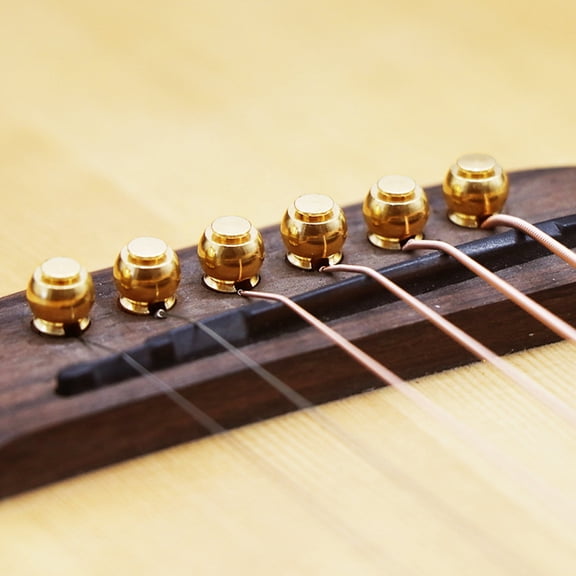 NFTIGB 6pcs Metal Acoustic Guitar Bridge Pins Brass Guitar Strings Fixed Cone String Pins String Nails (1.18 in / 30 mm)