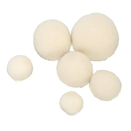 NFTIGB 6pcs Wool Dryer Balls Set Fabric Softener Reusable Natural Laundry Drying Balls Reduce Static Electricity Adsorb Impurities for Household Laundry Care 1.18-2.76 inches