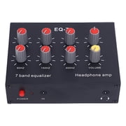 NFTIGB 7 Band EQ Equalizer, 2 Channel Digital Sound Equalizer Audio Component System, 12dB Hi Low Adjustment with RCA 3.5mm Plug, Aluminum Alloy Shell DC 5-12V for Home Studio 7.08 in / 18 cm