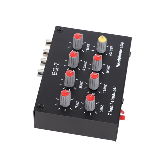 NFTIGB 7 Band Sound Equalizer 12dB High Bass Adjustment Dual Channel Digital Audio Amplifier, Black
