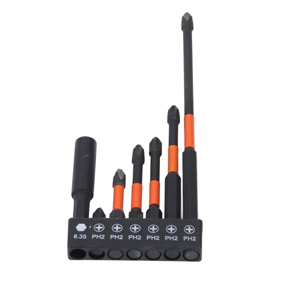 NFTIGB 7 Pcs Set PH Screwdriver Bits with Magnetic Bit Holder TS2 Steel High Hardness Impact Resistant Electric Driver Bits for Drill, 1/4 Inch Hex Shank Screwdriver Bit Set Tools