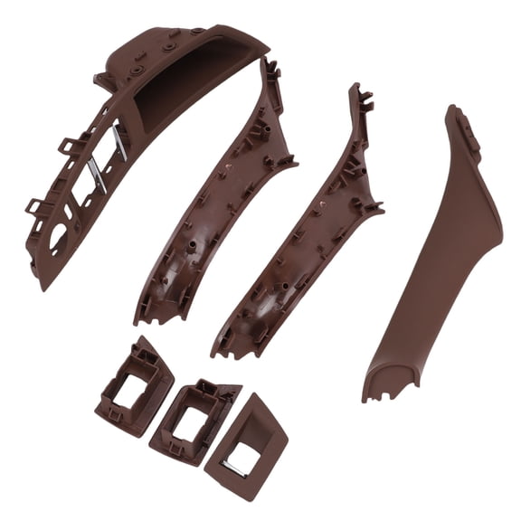 NFTIGB 7-Piece Inner Door Pull Handle Kit Replacement for BMW 5 Series F10 F11 2010-2016 Red Brown Window Switch Armrest Panel Cover (12.99 inches / 33 cm)