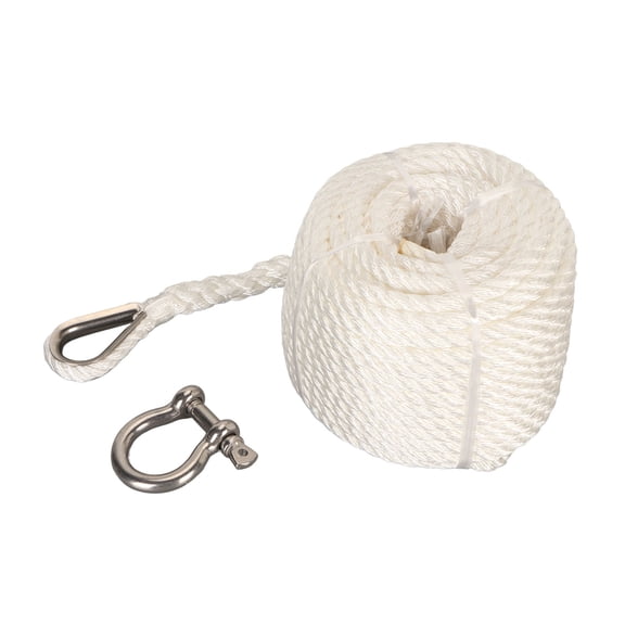 NFTIGB 75FT Double Braid Nylon Boat Dock Lines 1565 Lbs Breaking Force Mooring Rope for Berthing Towing Hoisting (75 ft / 22.8 m)