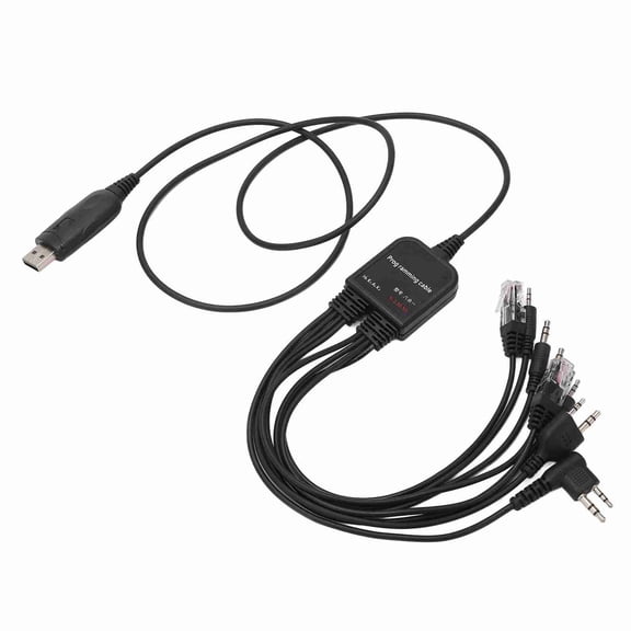 NFTIGB 8 in 1 USB Programming Cable Plug and Play High Performance for Walkie Talkies Multiple Interfaces Black Replacement Cord for Two Way Radio Communication Devices (39.37 inches / 100 cm)