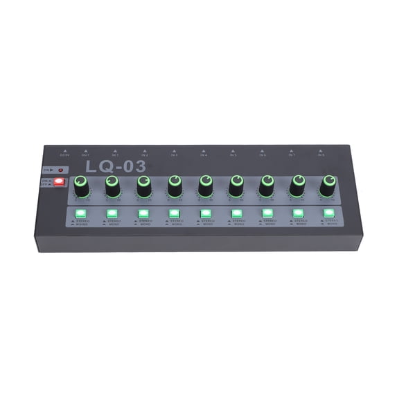 NFTIGB 8 Channel Professional Sound Mixer Metal Shell Studio Mixing Console, Stereo Mono Switchable for Live Streaming Recording (US Plug)