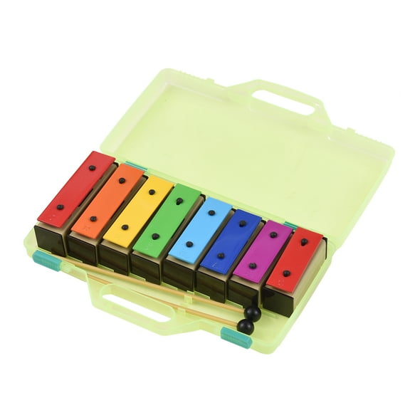 NFTIGB 8-Note Xylophone Colorful Glockenspiel Removable Rainbow Metal Plates Resonator Bells Percussion Instrument Musical Toy with Mallets Case (12.60 inches / 32.0 cm)