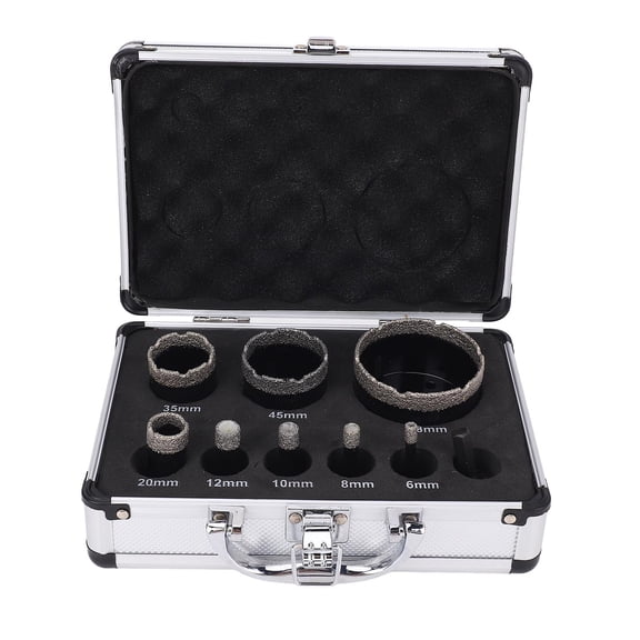 NFTIGB 8 Pcs Diamond Drill Bit Set 6-68mm M14 Thread Dry Wet Use Diamond Hole Saw with Converter for Ceramic Tile Granite Quartz Hard Materials Fast Cutting Tool (9.84 in / 25 cm Length)