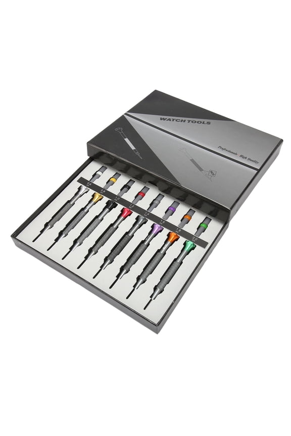 8 Pcs Watch Screwdriver Set 0.6 To 2mm Precise Slot Screwdriver Watch Repair Tool Kit for Jeweler Watchmaker with Spare Blades and Storage Tubes