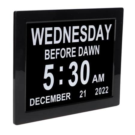 NFTIGB 8-inch Digital Day Calendar Clock with Auto Dimming, Large Display, Elderly Digital Clock, 110-240V US Plug