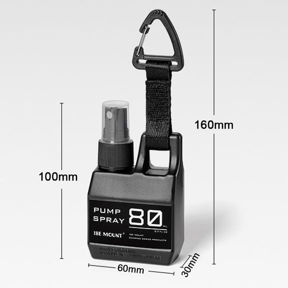 NFTIGB 80ml Portable Spraying Bottle with Hook Up Press Type Design for Outdoor Camping Hiking, 2.71 fl oz / 80ml Travel Refillable Container (Black)