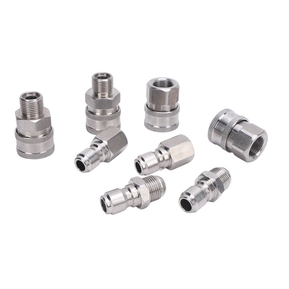 NFTIGB 8PCS Pressure Washer Quick Connect Fittings 3/8 Inch Male and Female Thread Set (10.24 inches / 26 cm)