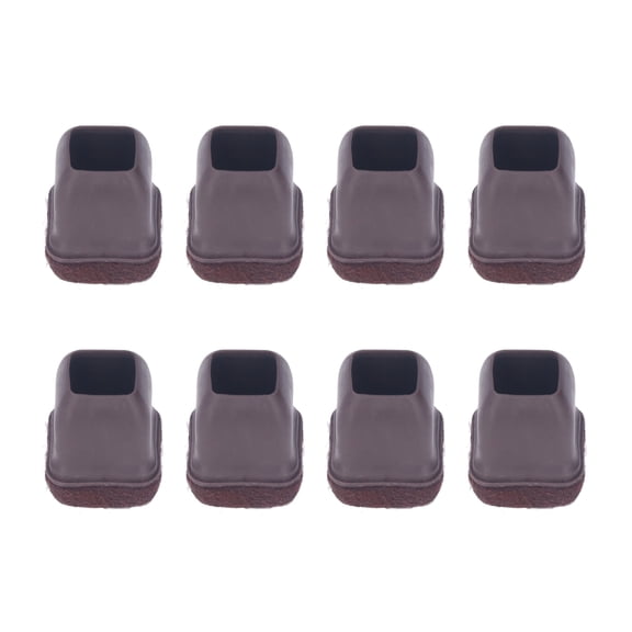 NFTIGB 8Pcs Chair Leg Cover TPE Floor Protector Furniture Legs Caps Set Kit for Table Stool Brown Small Square Shape (0.55~0.75 inches / 14~19 mm)