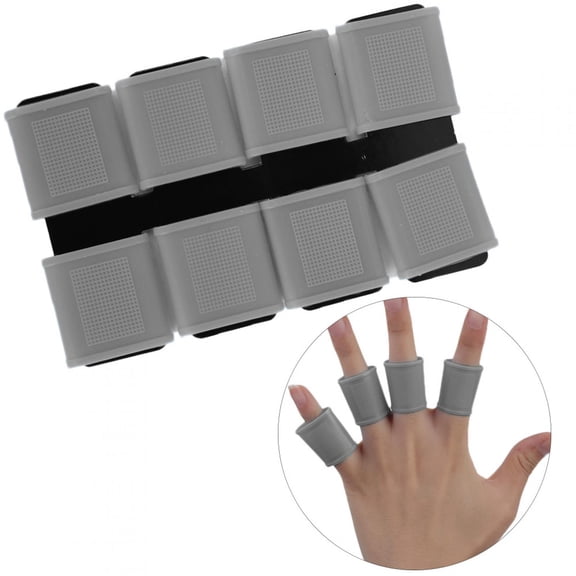 NFTIGB 8Pcs Premium Silicone Anti-Slip Elasticity Golfer Swing Grip Golf Finger Band Cover Sets (Gray) - Enhances Grip Friction & Stability - 7.08 inches / 18.0 cm