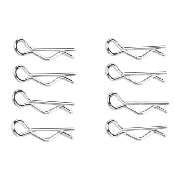NFTIGB 8Pcs RC Body Clips Pins Metal Stainless Steel R Clips for 1/12 1/14 Scale Remote Control Car Universal Replacements, Silver Finish Accessory Pack, 8 Count
