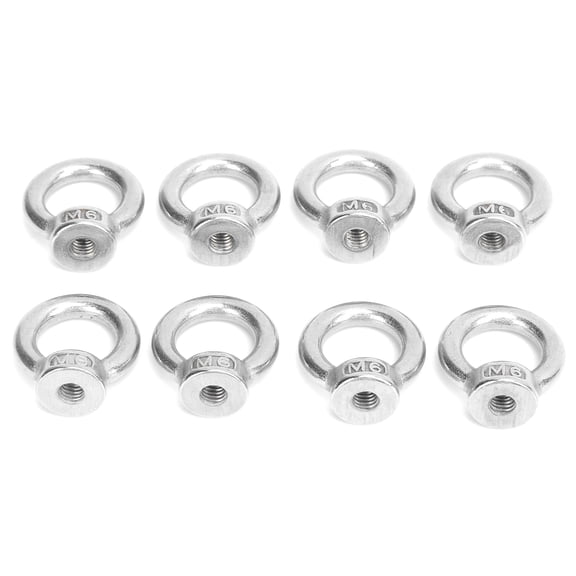 NFTIGB 8pcs M6 Eye Nuts Stainless Steel Outdoor Lifting Tools for Yachts Motor Boats Assault Ships 70kg Load