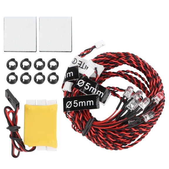 NFTIGB 8pcs RC LED Flash Light Night Flight LED Lights Kit for RC Airplane Aircraft Plane, 19 Pieces