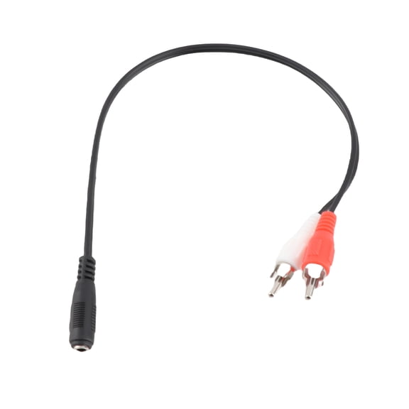 NFTIGB 9.84 inches / 25.4 cm Audio Cable 3.5mm Female to 2 RCA Male Stereo Adapter Y Cable for HDTV Headphone Amplifier Black