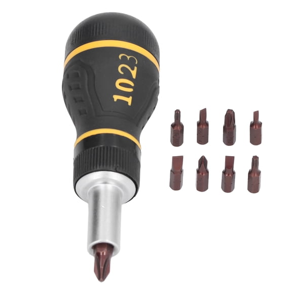 NFTIGB 9-Piece Magnetic Ratcheting Screwdriver Set with 3 Ratchet Settings and Multi-Bit Tool Kit for Home Repair, 3.94 inches / 100 mm