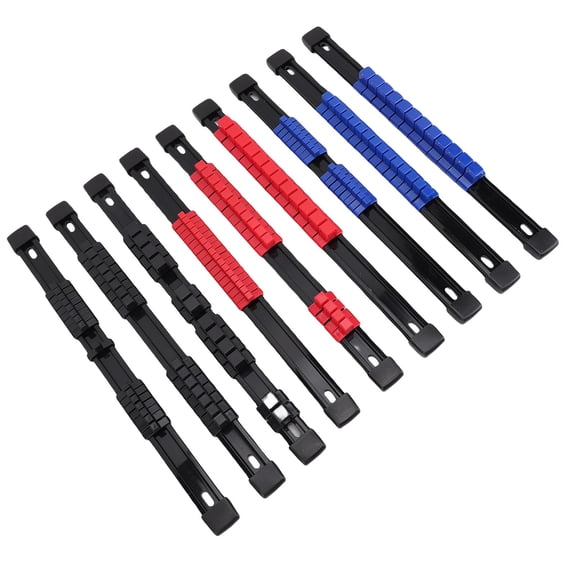 NFTIGB 9-Piece Socket Storage Holders 1/4 3/8 1/2 Inch Drive Socket Organizer Rack Set, Heavy-Duty Spring Ball Bearing Clamps, 13.8 inches / 35.0 cm