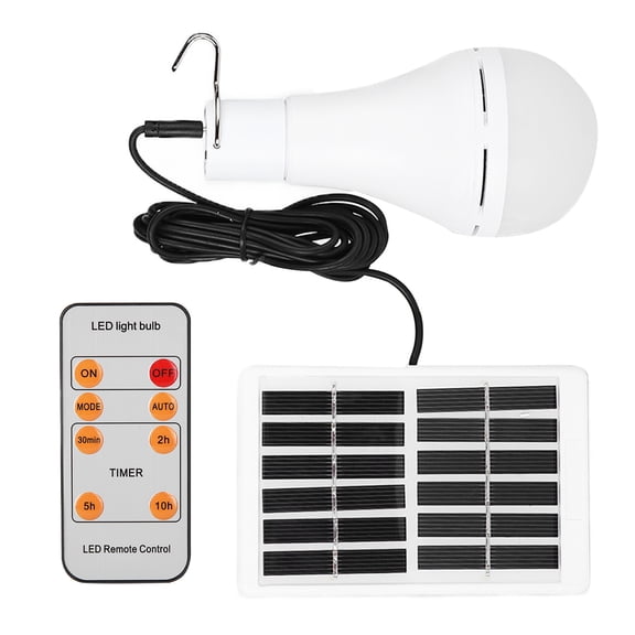 NFTIGB 9W LED Solar Bulb Light 800 Lumens IP65 Waterproof 5-Gear Emergency Camping Lantern with Remote Control 1800mAh Battery Positive White Light