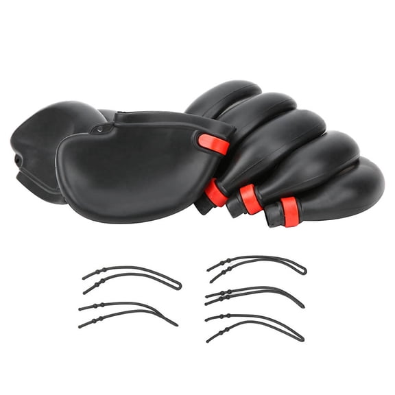 NFTIGB 9pcs Exquisite PVC Golf Club Iron Head Covers Protector Set, 3.0 x 4.7 inches / 7.5 x 12 cm, Black