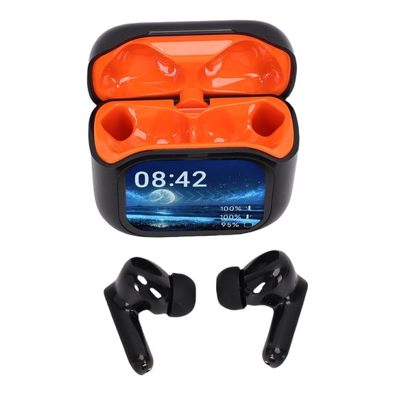 NFTIGB AI Translation Earbuds Real Time LCD Touch Screen 164 Languages Bluetooth 5.4 Translator Headphones for Travel Business Learning Black [cite: 14]