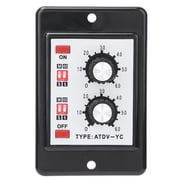 NFTIGB ATDV-YC On Off Twin Timer Relay Knob Control Time Switch 6S-60M AC 110V/220V DC 24V Dual Unit Heavy Duty Automated Electrical Switch Control Relay 2.24 x 3.38 x 3.74 in / 57 x 86 x 95 mm