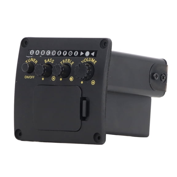 NFTIGB Acoustic Guitar Tuner 2 Band EQ Digital Equalizer Tuner System with Pickup Stick and Output Cable for Practice Stage Studio Professional Musical Instrument Equipment Black