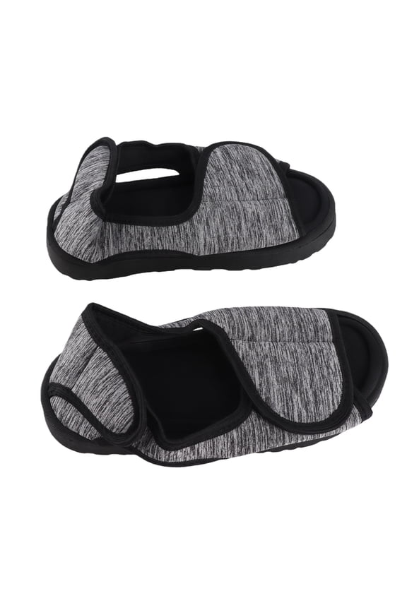 Adjustable Diabetic Slippers for Swollen Feet, Extra Wide Orthopedic House Shoes with Memory Foam & Slip Resistant Sole, Post-Op Footwear for Elderly (10.6 inches / 27 cm) - Size M