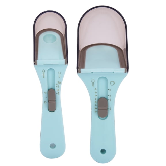 NFTIGB Adjustable Measuring Spoon Set, Multifunctional Cooking Metering Scoop, Precise Scale Baking Accessories, Silicone, 2 Pieces (7.87 inches / 20 cm)