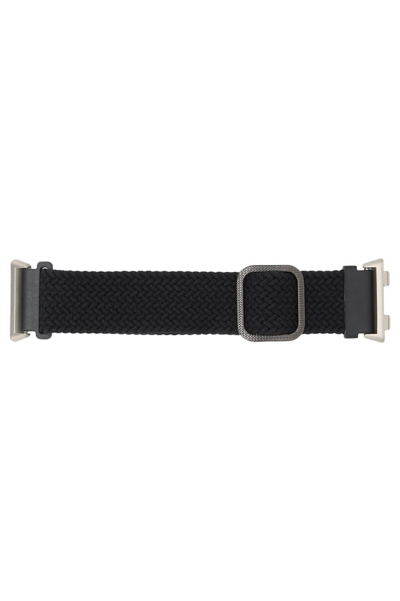 Adjustable Smartwatch Strap for Oppo Watch 2 46mm, Flannelette Knitting Elastic Loop Watchband Replacement, Fit Length 5.9-8.2 inches / 15-21 cm, Classic Black (Unisex)