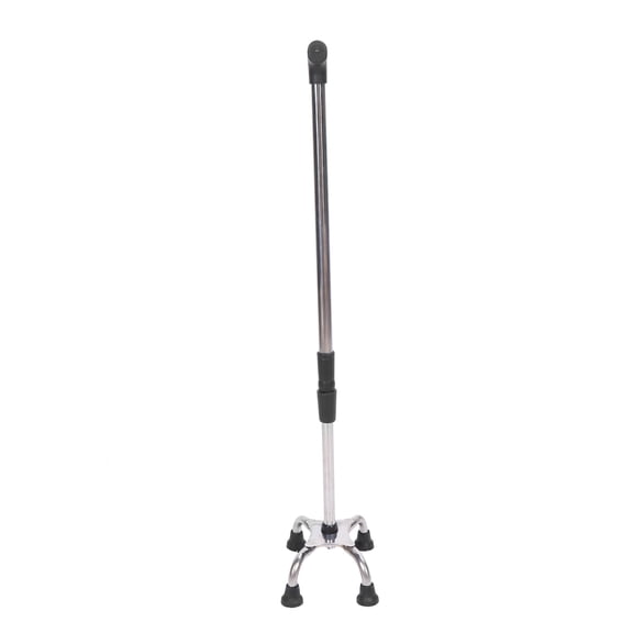 NFTIGB Adjustable Walking Cane with 4 Base Anti-Slip Steel Tube Flexible Walking Stick Assistant for Seniors, White, 27.6-33.5 inches / 70-85 cm