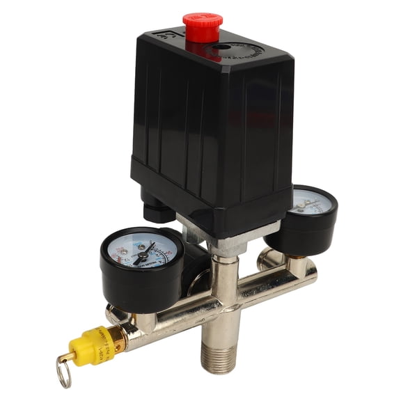 NFTIGB Air Compressor Pressure Switch Control Valve Controller 3-in-1 Quick Connector 0-180 PSI (0-12 BAR) with Gauge