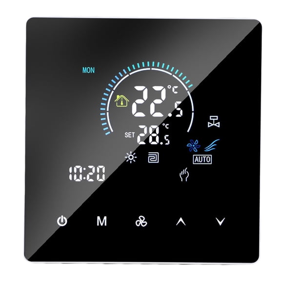 NFTIGB Air Conditioning Floor Heating Thermostat IP20 Touchscreen Color Display WiFi Smart Programmable Fan Coil 5-60C 110-240V Home Office Commercial (4.33 inches / 11 cm)