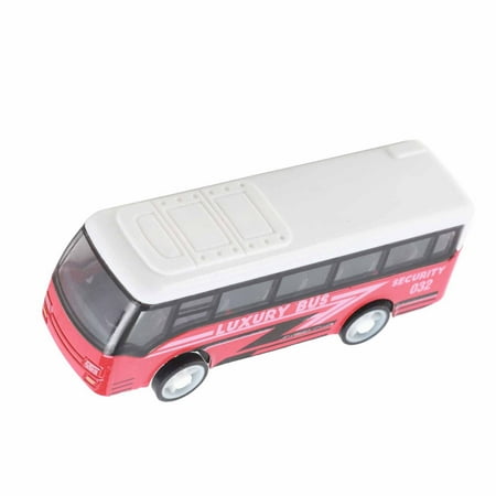 NFTIGB Alloy City Shuttle Bus Model Toy Pull-Back Action Vehicle Play Set Parent Child Interaction Lifelike Exquisite Collectible Miniature Auto 3.5 inches / 9 cm Red Standard Edition