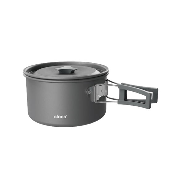 NFTIGB Aluminum Alloy Camping Cooking Pot with Folding Handle, 1 Liter Portable Cookware for Backpacking, Hiking, and Outdoor Picnics