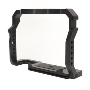 NFTIGB Aluminum Camera Cage Video Rig with Cold Shoe Mount, 1/4 & 3/8 Inch Threaded Holes, Quick Release Arca 38mm Base for Canon 70D 80D